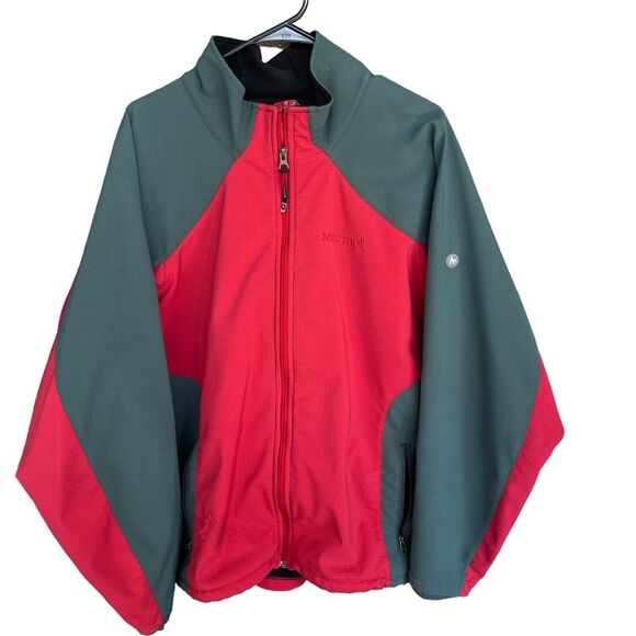 Marmot Jacket Mens Extra Large XL Windstopper Full Zip Red Gray Outdoor Winter - Picture 1 of 14